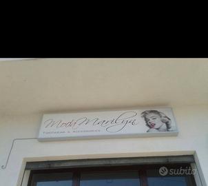 Insegna luminosa in alluminio 2.00x0.50 mt