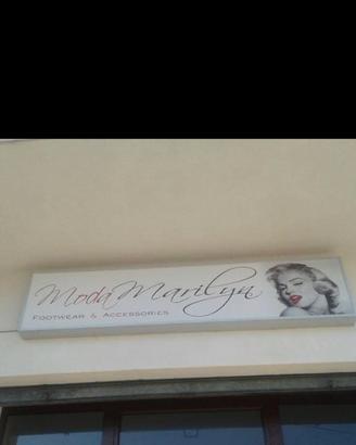 Insegna luminosa in alluminio 2.00x0.50 mt