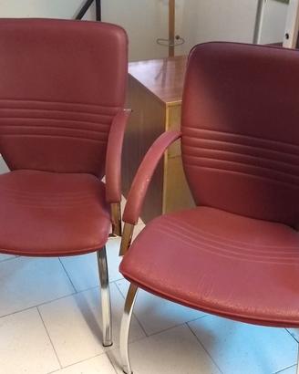Poltrone in pelle bordeaux