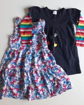 Set vestiti bambina farfalle 5-6 anni / 3-4 anni