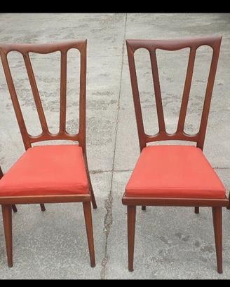 4 sedie mogano stile Ulrich mid century 