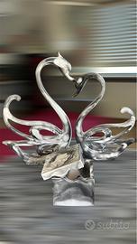 Scatola porta oggetti e coppia cigni fatti a mano