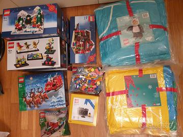 set legodi natale ghirlanda e visita di babbo nata