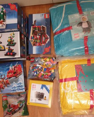 set legodi natale ghirlanda e visita di babbo nata