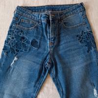 Jeans elasticizzati ricamati DESIGUAL T.42