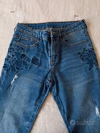 Jeans elasticizzati ricamati DESIGUAL T.42