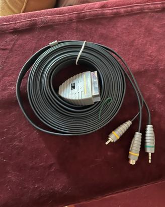 Cavo SCART → RCA + Jack AV (video/audio)