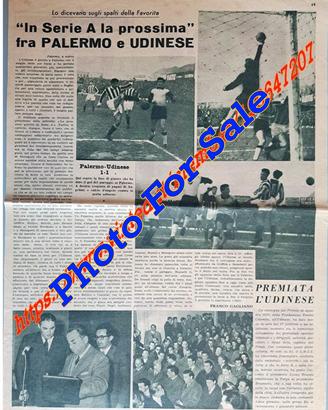 640> Palermo - Udinese 1-1 Pagina Originale 1956