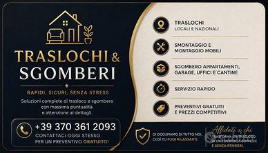 Traslochi e sgomberi/montaggio mobili