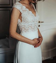 Abito da sposa con sovragonna in chiffon
