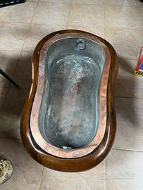 Antico Bidet da Camera in Legno e Rame Fine '800