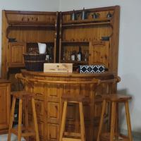 ANGOLO BAR COMPLETO in VERO LEGNO