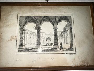 Antica stampa sacra incorniciata