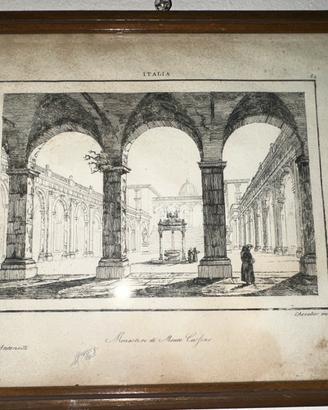 Antica stampa sacra incorniciata