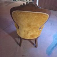 poltrona legno e velluto vintage