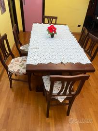 Tavolo allungabile 180–360 cm + 6 sedie in legno