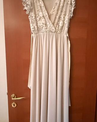 Abito vedtito elegante Nuna Lie panna taglia M