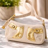 Borsa a spalla Carpisa Vintage Y2K Beige e Oro