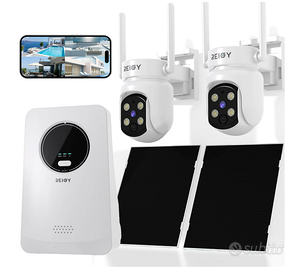 Kit Videosorveglianza Wifi Esterno Solare
