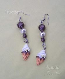 Orecchini cono gelato ciondoli pendenti bijoux