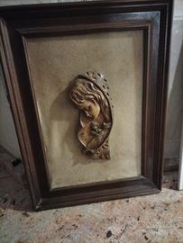 quadro madonna scultura in legno intaglio vintage