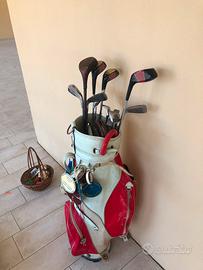 Sacca da golf vintage con scarpe