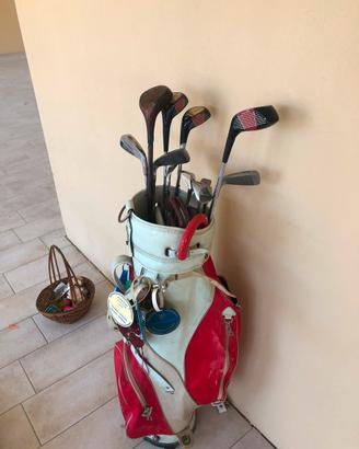 Sacca da golf vintage con scarpe