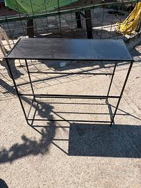 Tavolino consolle moderno in metallo nero