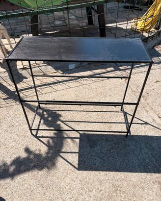 Tavolino consolle moderno in metallo nero