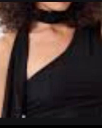 Top corto nero Bershka