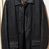 Giaccone di vera pelle, nero.