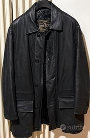 Giaccone di vera pelle, nero.