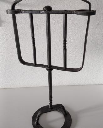 antico porta candele ferro forgiato