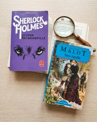 2 Libri Francese Sherlock Holmes & Sans Familie
