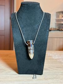 Collana uomo con pendente proiettile (mini orologi