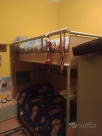 Letto a castello con terzo letto estraibile