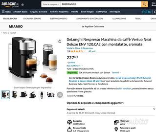 De`longhi macchina da caffe con montalatte nespresso vertuo next