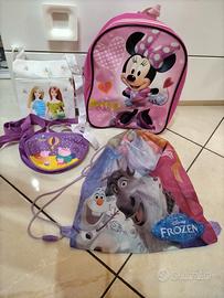due zaini più due borsette per bimba
