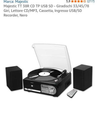 Giradischi 33/45/78 Giri, Lettore CD/MP3, Cassetta