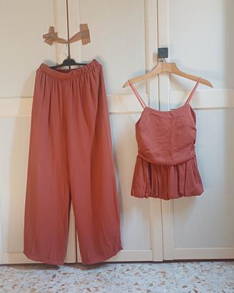 Completo Donna Lamiar Top e Pantalone Arancione 