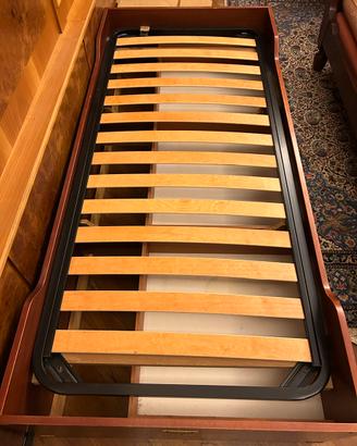 Letto singolo rete con cassoni