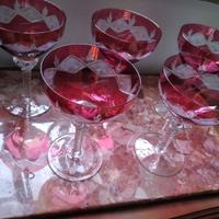 Coppe Calice vetro Murano Rosso antico