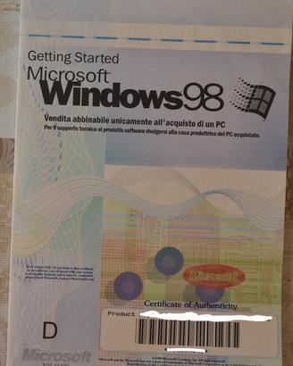 WINDOWS 98 Versione completa Italiano ORIGINALE