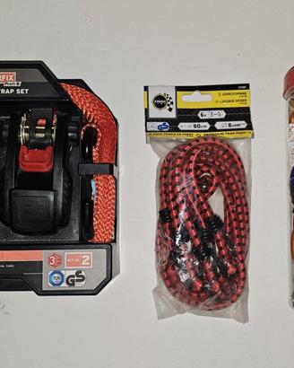 Set di cinghie a cricchetto e corde elastiche