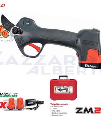 FORBICE A BATTERIA ZANON ZM27 CON 2 BATTERIE