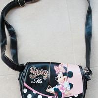Borsa di Minnie Disney nera e rosa ovale a spalla 