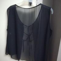 Top nero trasparente velo