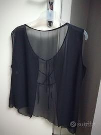 Top nero trasparente velo
