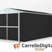 Box garage auto in Acciaio 327x611cm 19mq nero