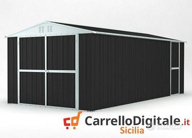 Box garage auto in Acciaio 327x611cm 19mq nero